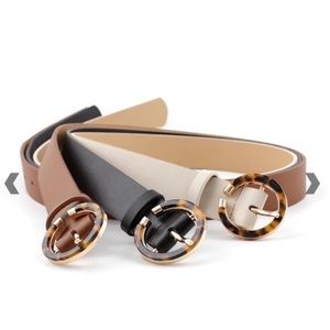 NWT pack of two black belts with tortoise buckle